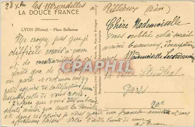 Place Bellecour — Lyon (Rhone) — Wydawnictwo Sztuki Yvon, nr 1 — Rewers