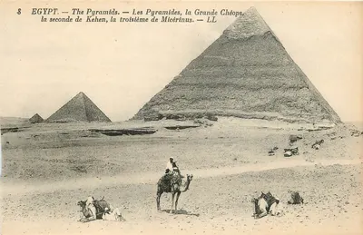 Egito — As Pirâmides, a Grande Quéops, a segunda de Kehen, a terceira de Micérinus — LL
