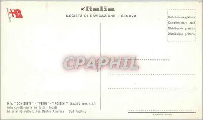 Cargos da Línea Centroamérica — Società di Navigazione - Gênova — Verso