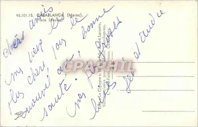 Place Lyautey — Casablanca — Édit. La Cigogne, n° 95.101.15 — Rewers