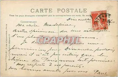 Orléans — Rue Jeanne d'Arc — widok z katedrą i tramwajem — wydawca PIM, n°12 — Rewers