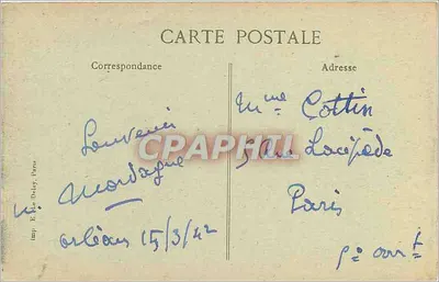 Orléans — Rue Jeanne d'Arc — widok z katedrą i tramwajem — Rewers
