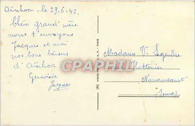 Saint-Jean-de-Luz — La Plage prise de la Tour de Bordagain — éditeur L.C. n°124 — Verso