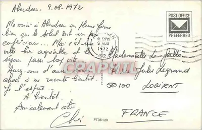 Aberdeen e Royal Deeside — cartão postal turístico ilustrado — editor não visível — Verso