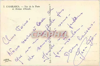 Casablanca — Vista da Postagem e Avenida d'Amade — Verso