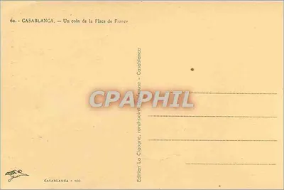 Casablanca — Widok na Place de France — Wydawnictwo La Cigogne — Rewers