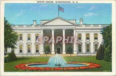 White House, Washington, D.C. — vista do edifício com fonte — Publicado por B. S. Reynolds Co.