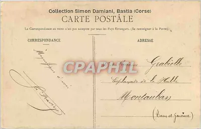 CORSE - Gorges de l'Inzeca — Colección Simon-Damiani, Bastia (Córcega) — n° 347 — Reverso