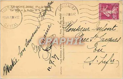 Mont-Dore (Puy-de-Dôme) — La Città e la Valle della Dordogne — Les Éditions d'Art Lyon — Verso