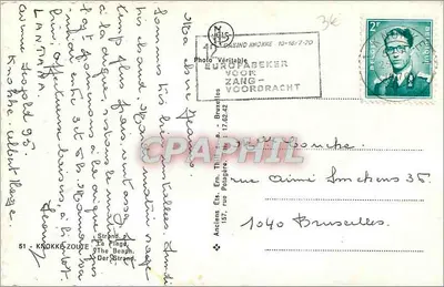 Knokke-Bruges — A Praia — Foto Real, editor Europabeker — Verso