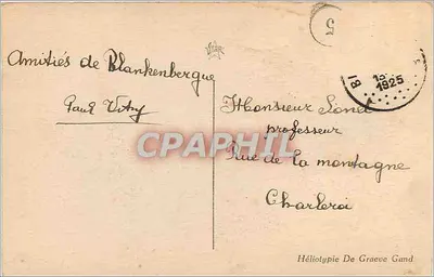 Blankenbergh — Panorama da Dique — editor STAR, n° 1882 — Verso