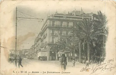 Bilhete postal antigo Argel O Boulevard Carnot