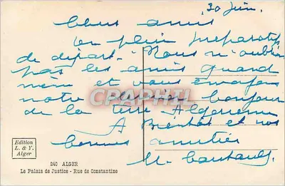 Palácio de Justiça — Rue de Constantine — Edição L. & Y. Alger, n°240 — Verso