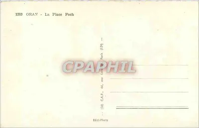 Oran - A Praça Foch — vista panorâmica com editor C.A.P. Paris — Verso