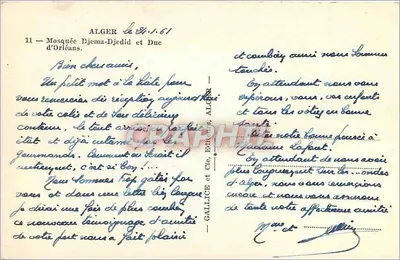 Mezquita Djema-Djedid i Katedra Orléans — Algieria — Wydawnictwo Gallice & Cie, nr 11 — Rewers