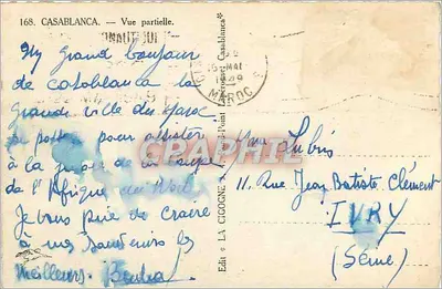 Casablanca — Częściowy widok — Wyd. & La Cigogne — Rewers