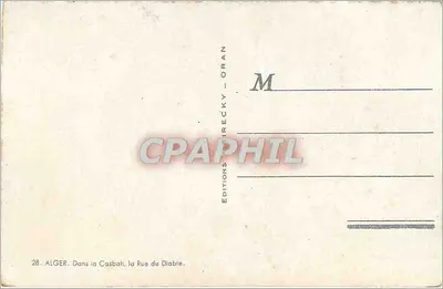 Argel, Casbah — Rue du Diable — Edições Girecky, Oran — Verso
