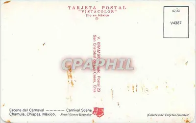 Karnawał w Chamule — scena przed katedrą — V. KRAMSKY, seria V4387 — Rewers