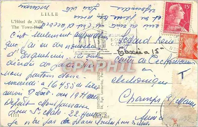 Belfry w Lille — widok z placu generała de Gaulle — wydawca Értel — Rewers