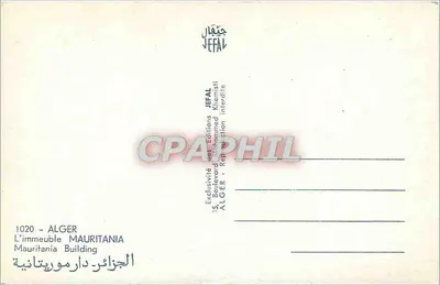 O prédio MAURITANIA — Alger — Edições JEFAL — Verso