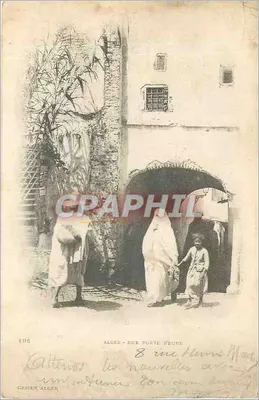 Bilhete postal antigo Argel Rua Porta Nova