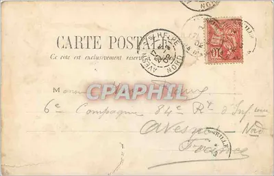 Bilhete postal antigo Argel Rua Porta Nova — Verso
