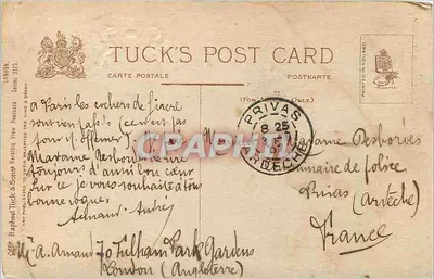 Londres, no Hyde Park — cerimônia militar — Tuck's Post Card, série 2173 — Verso