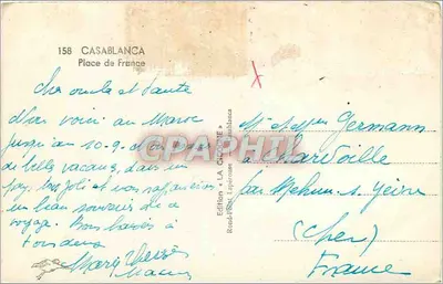 Casablanca — Place de France — Edição LA GICHE, n°158 — Verso