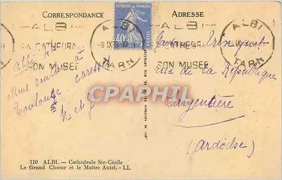 Albi — Katedra św. Cecylii — Duży chóral i główny ołtarz — LL 110 — Rewers
