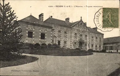 Redon (Ille-et-Vilaine) - O Hospital - Fachada principal — Fototipia Vassellier, Nantes, n° 4204