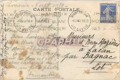 Chamonix Mont-Blanc — Teleférico del Brévent y el Mont-Blanc — n°725 — Reverso
