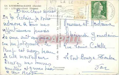 La Léchère-les-Bains — Ujęcie termalne — Prawdziwa fotografia — Rewers