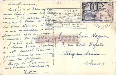 Evian-les-Bains et Dent d'Oche — vue panoramique — Édition Martine-Lémery n°5043 — Verso