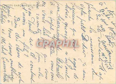 Criança com pássaro — Petits Garçons de France — Edição Jean Dufour, n°145 — Verso