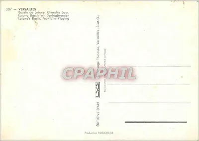 Versailles — Basen Latony, Wielkie Wody — Wydawnictwo Fidelcolor, nr 307 — Rewers
