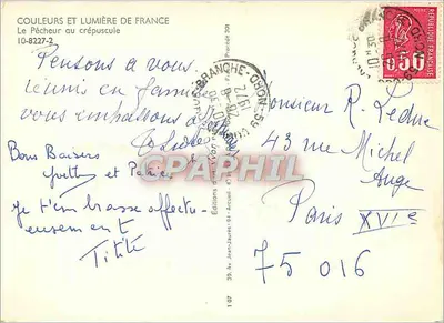 Rybak na zachodzie — Kolor i światło Francji, nr 10-8227-2 — Wydawnictwo Jean-Jaurès — Rewers