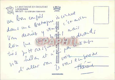 Locronan — A cidade dos tecelões — Éditions Art Jos, Châgéaulin — Verso