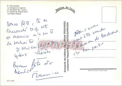 Toulouse — Cidade das Violetas — Edição de Luxo, n° 3.768 — Verso