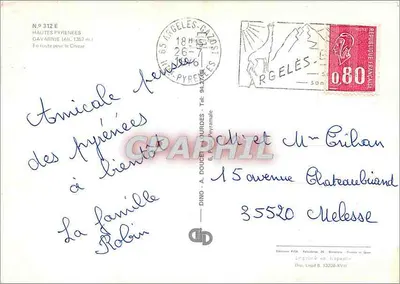 Gavarnie — Cachoeira de Gavarnie — Editor Dino A. Doucet Lourdes — Verso