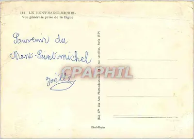 Mont-Saint-Michel — Ogólny widok z Digue — Spółka Sztuki Fotomechanicznej, Paryż — Rewers
