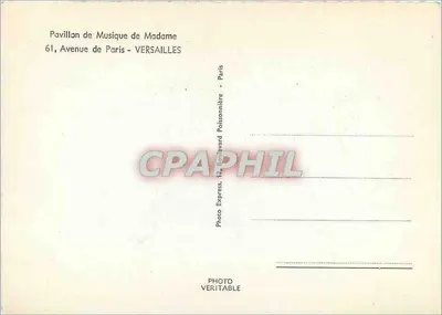 Muziekpaviljoen van de Mevrouw — Versailles — Photo Express 61, Avenue de Paris — Achterkant