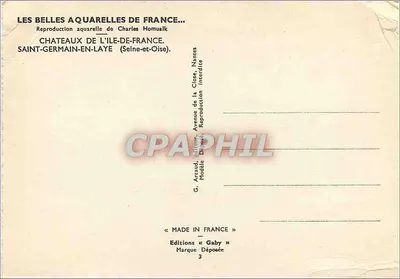 Zamek w Saint-Germain-en-Laye — reprodukcja akwarel — Wydawnictwo Gaby — Rewers