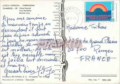 Cambrils — widok częściowy — Fotografia kolorowa RAYMOND, S.A. - Tarragona — Rewers
