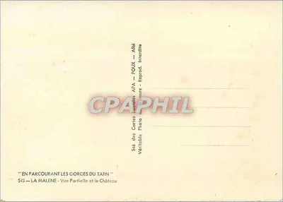 La Malène — Częściowy widok i zamek — APA — Rewers