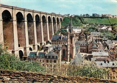 MORLAIX (Finistère) — O Viaduto e a Igreja Ste-Melaine — Coudriers Naturells Hélio