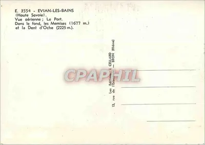 Évian-les-Bains — Widok z lotu nad portem — Wydawnictwo Cellard Bron — Rewers