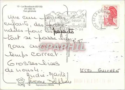 La Bourboule — Vista geral — Edições Dallang — Verso
