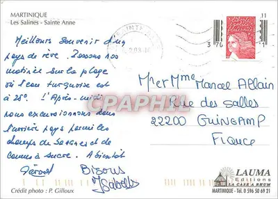 Martinique — Sainte Anne — LAUMA Éditions — Verso