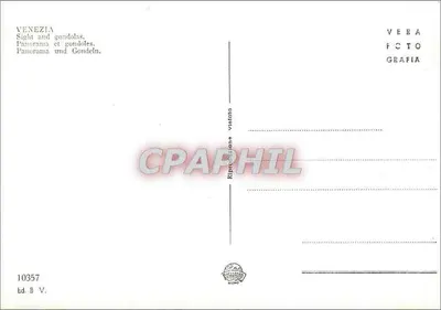Wenecja — Gondole i panorama — wyd. B.V. nr 10357 — Rewers