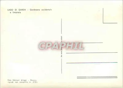 Lago di Garda - Gardesana occidentale i limonaia — Wydawnictwo Allegri, n° 2132 — Rewers